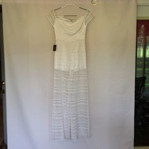 Off Shoulder White Jump Suit. NWT